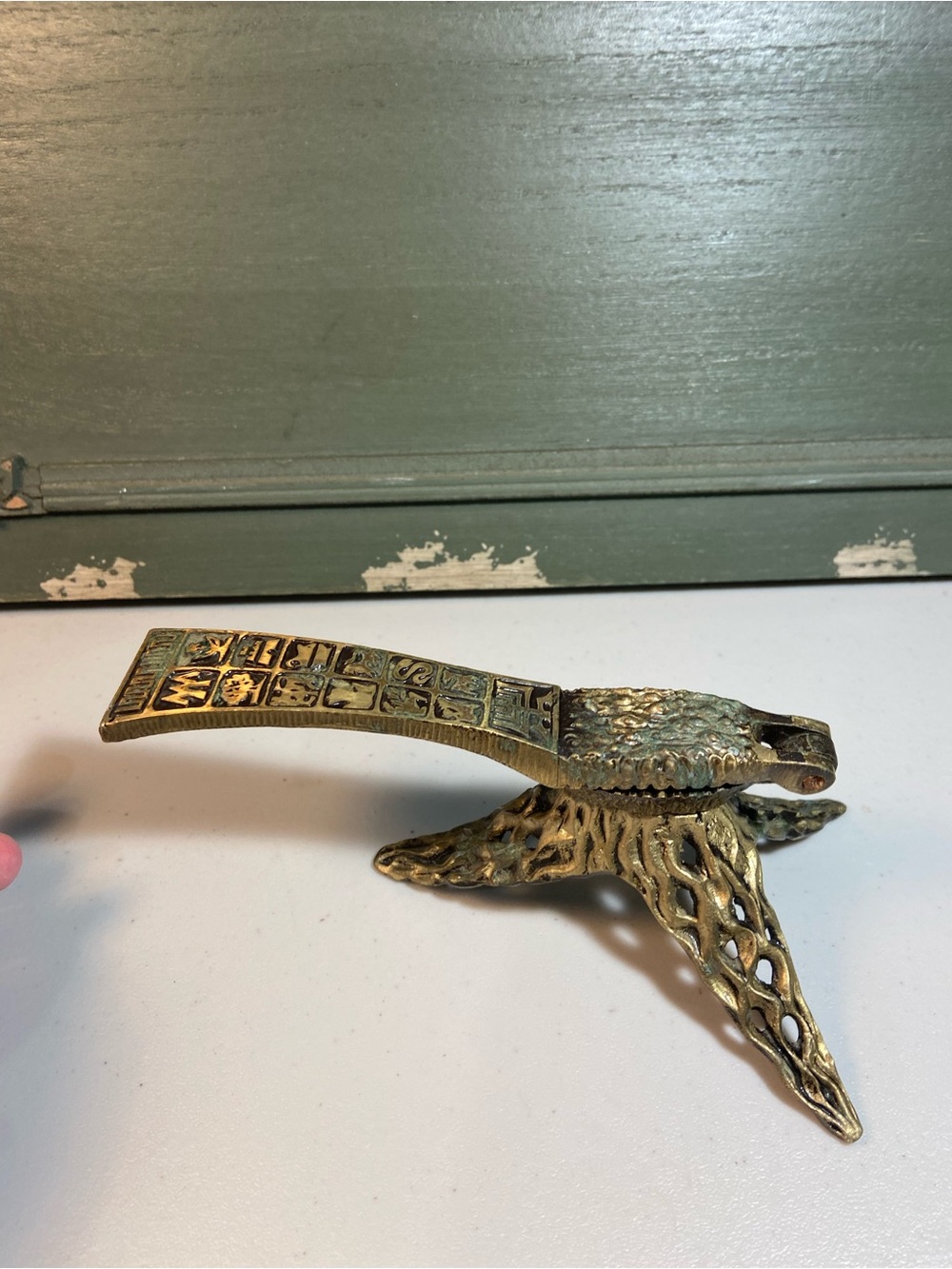 Vintage Brass Oppenheim Israel Footed Nutcracker